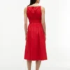 Rochie midi din poplin cu pliuri Rochie midi din poplin cu pliuri