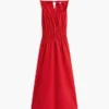 Rochie midi din poplin cu pliuri Rochie midi din poplin cu pliuri