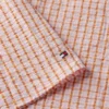 Rochie midi din seersucker cu carouri și drapaj