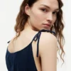 Rochie midi din seersucker cu volane Rochie midi din seersucker cu volane