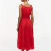 Rochie midi din seersucker cu volane Rochie midi din seersucker cu volane