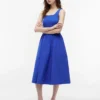 Rochie midi fără mâneci din materiale mixte Rochie midi fără mâneci din materiale mixte