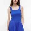 Rochie midi fără mâneci din materiale mixte Rochie midi fără mâneci din materiale mixte