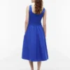 Rochie midi fără mâneci din materiale mixte Rochie midi fără mâneci din materiale mixte