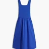 Rochie midi fără mâneci din materiale mixte Rochie midi fără mâneci din materiale mixte