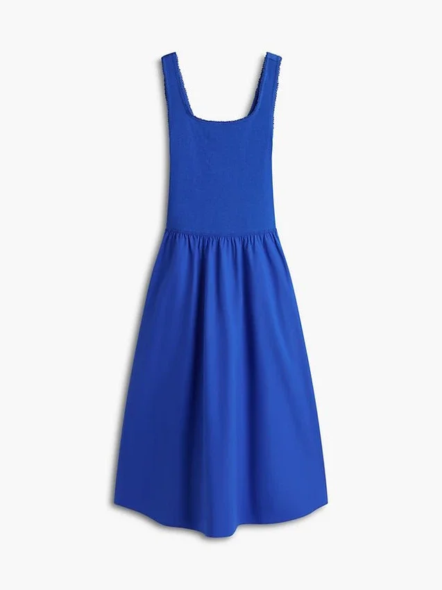 Rochie midi fără mâneci din materiale mixte Rochie midi fără mâneci din materiale mixte