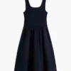Rochie midi fără mâneci din materiale mixte Rochie midi fără mâneci din materiale mixte
