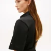 Rochie midi plisată din materiale mixte
