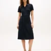 Rochie midi polo cu curele și guler cu vârfuri Rochie midi polo cu curele și guler cu vârfuri