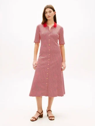 Rochie midi polo cu nasturi aurii