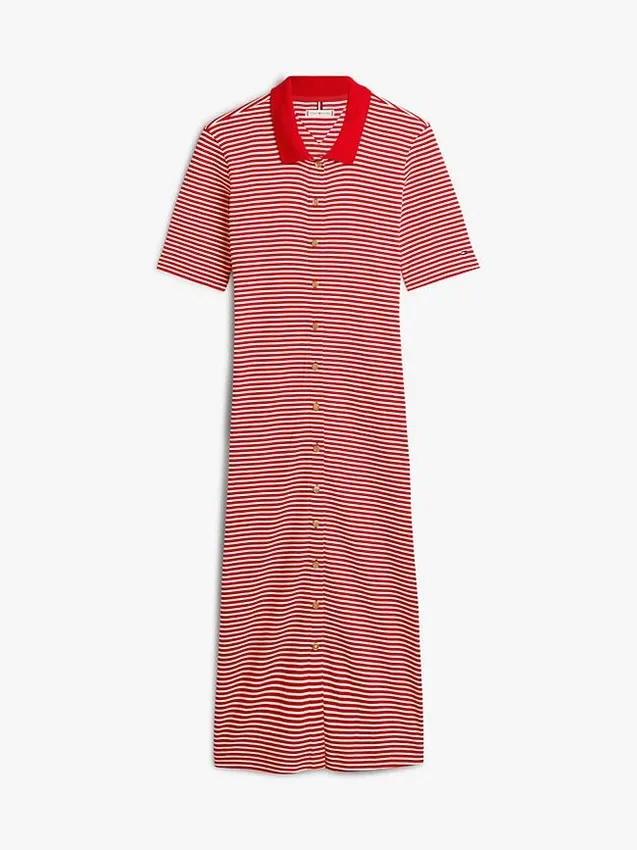 Rochie midi polo cu nasturi aurii Rochie midi polo cu nasturi aurii