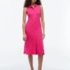 Rochie midi polo fără mâneci din piqué