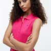 Rochie midi polo fără mâneci din piqué