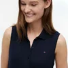 Rochie midi polo fără mâneci din piqué
