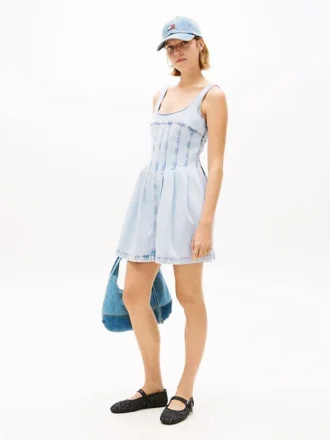 Rochie mini din blugi plisat Tommy Jeans
