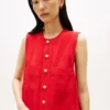 Rochie mini din denim cu buzunare aplicate Rochie mini din denim cu buzunare aplicate