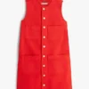Rochie mini din denim cu buzunare aplicate Rochie mini din denim cu buzunare aplicate