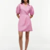 Rochie mini din in cu dungi Rochie mini din in cu dungi