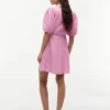 Rochie mini din in cu dungi Rochie mini din in cu dungi