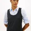 Rochie mini plisată din amestec de lână Rochie mini plisată din amestec de lână