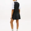 Rochie mini plisată din amestec de lână Rochie mini plisată din amestec de lână