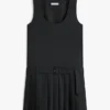 Rochie mini plisată din amestec de lână Rochie mini plisată din amestec de lână
