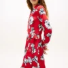 Rochie înfășurată din crep cu imprimeu floral