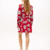 Rochie înfășurată din crep cu imprimeu floral