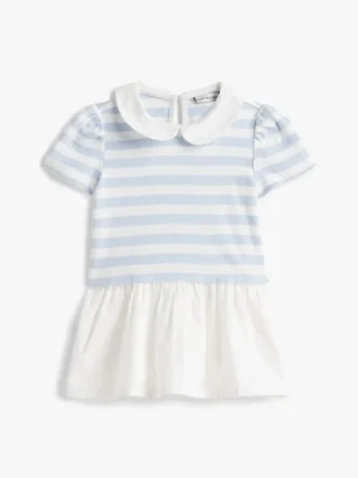 Rochie pentru bebeluși cu dungi, din materiale mixte