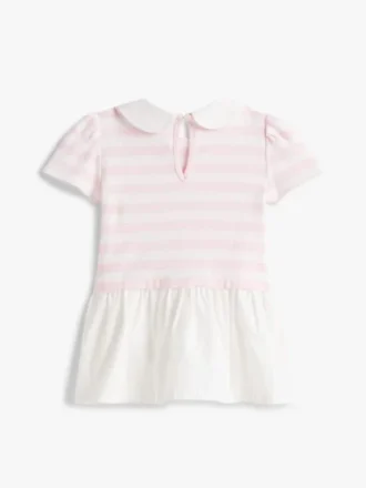 Rochie pentru bebeluși cu dungi, din materiale mixte