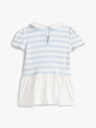 Rochie pentru bebeluși cu dungi, din materiale mixte