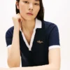 Rochie polo brodată cu inscripția Hilfiger