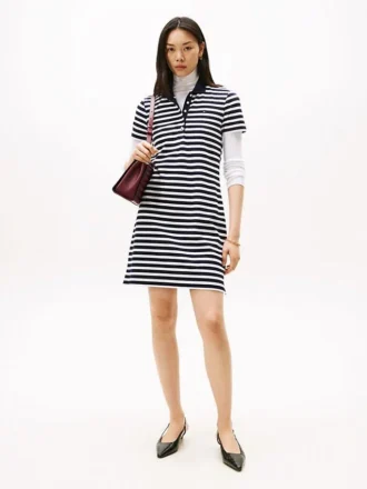 Rochie polo cu dungi, croială slim