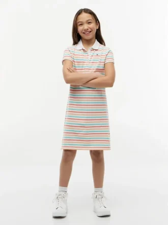 Rochie polo cu dungi multiple pentru copii