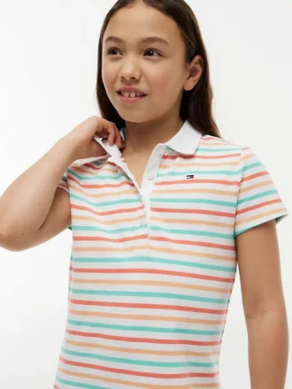 Rochie polo cu dungi multiple pentru copii