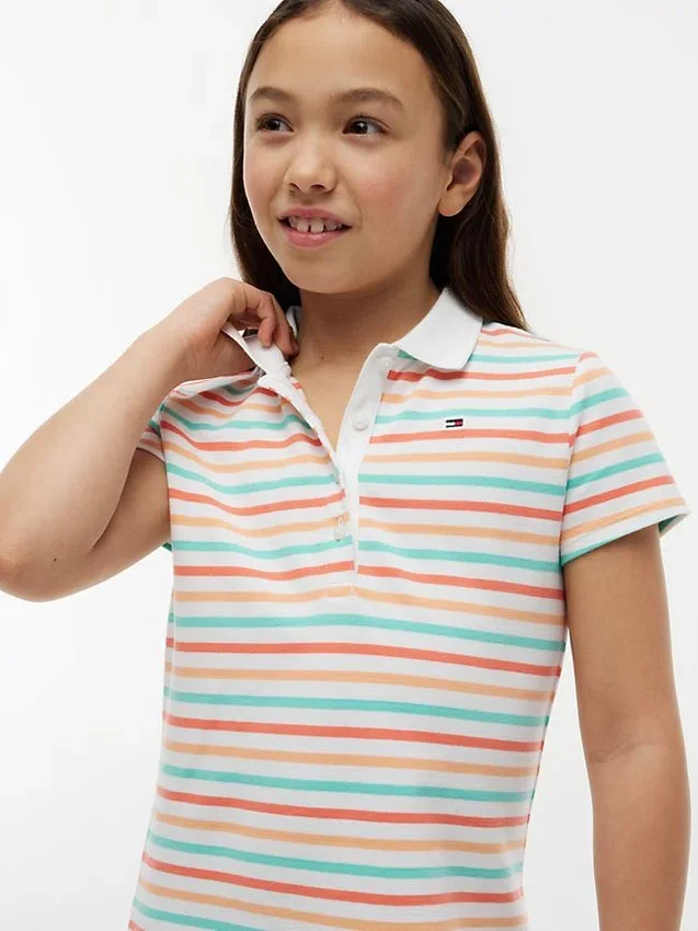 Rochie polo cu dungi multiple pentru copii Rochie polo cu dungi multiple pentru copii
