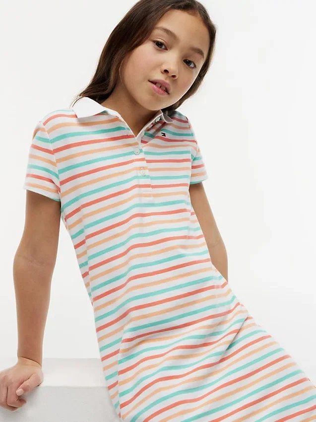 Rochie polo cu dungi multiple pentru copii Rochie polo cu dungi multiple pentru copii