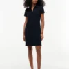 Rochie polo din bumbac elastic, croială clasică Rochie polo din bumbac elastic, croială clasică