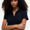 Rochie polo din bumbac elastic, croială clasică Rochie polo din bumbac elastic, croială clasică