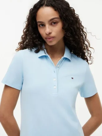 Rochie polo din bumbac elastic, croială clasică