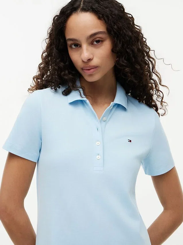 Rochie polo din bumbac elastic, croială clasică Rochie polo din bumbac elastic, croială clasică