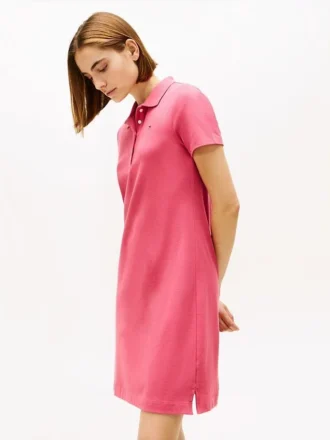 Rochie polo din bumbac elastic, croială clasică Rochie polo din bumbac elastic, croială clasică