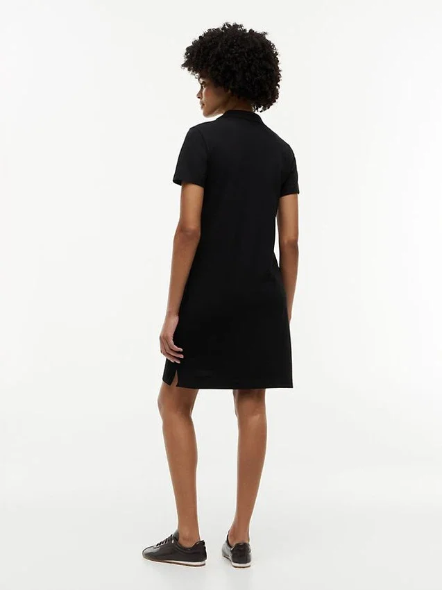 Rochie polo din bumbac elastic, croială clasică Rochie polo din bumbac elastic, croială clasică