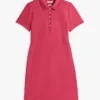 Rochie polo din bumbac elastic, croială clasică Rochie polo din bumbac elastic, croială clasică