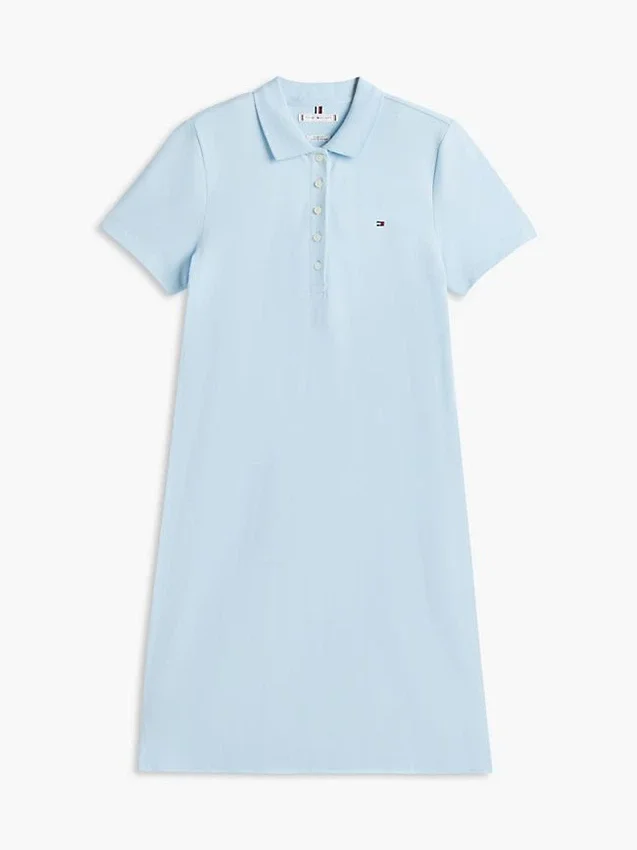 Rochie polo din bumbac elastic, croială clasică Rochie polo din bumbac elastic, croială clasică