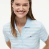 Rochie polo din piqué elastic cu dungi Rochie polo din piqué elastic cu dungi