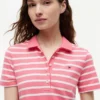 Rochie polo din piqué elastic cu dungi Rochie polo din piqué elastic cu dungi