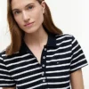 Rochie polo din piqué elastic cu dungi Rochie polo din piqué elastic cu dungi