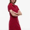 Rochie polo din piqué elastic cu dungi Rochie polo din piqué elastic cu dungi
