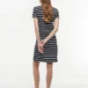 Rochie polo din piqué elastic cu dungi Rochie polo din piqué elastic cu dungi